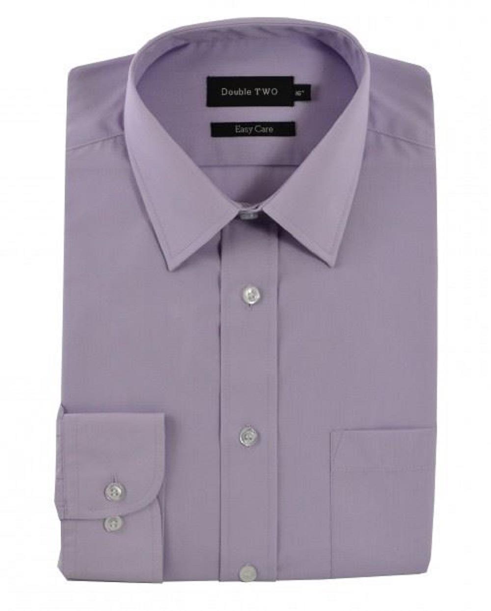 Camisa de manga larga Double Two para hombre calce clásico mezcla de algodón (3300) talla 15-23 - Imagen 53 de 74