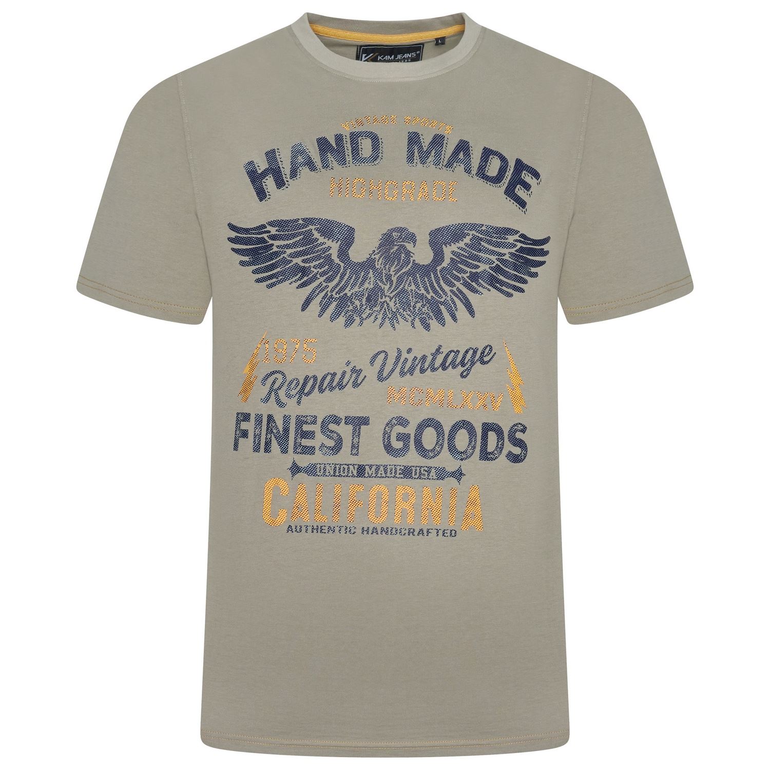 KAM California Finest Goods Printed Tee For Men in 4 Colours, 2XL-8XL