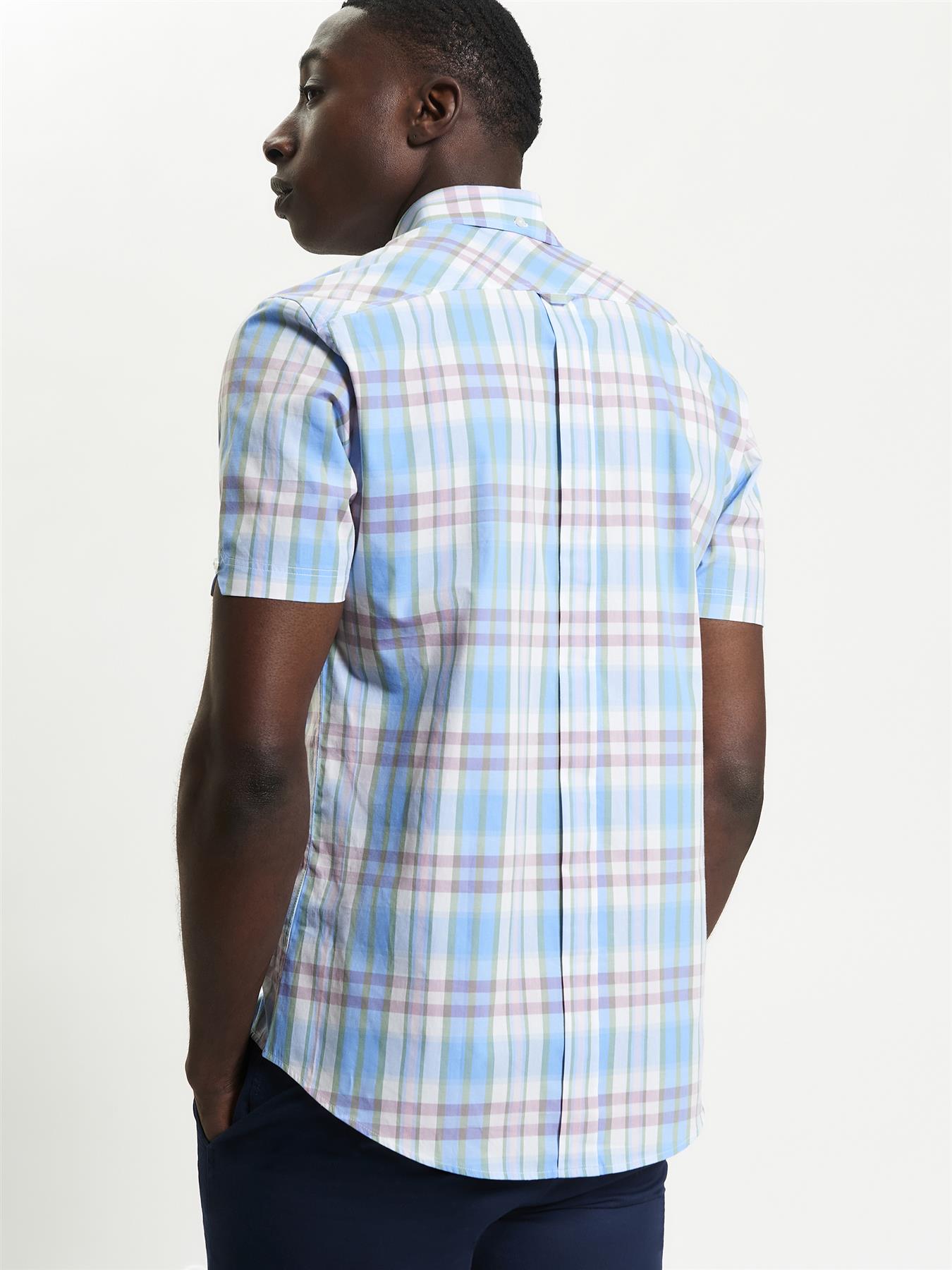 Ben Sherman Irregular Check Short Sleeve Shirt For Men in 2 Colours, 2XL-5XL - Picture 10 of 12