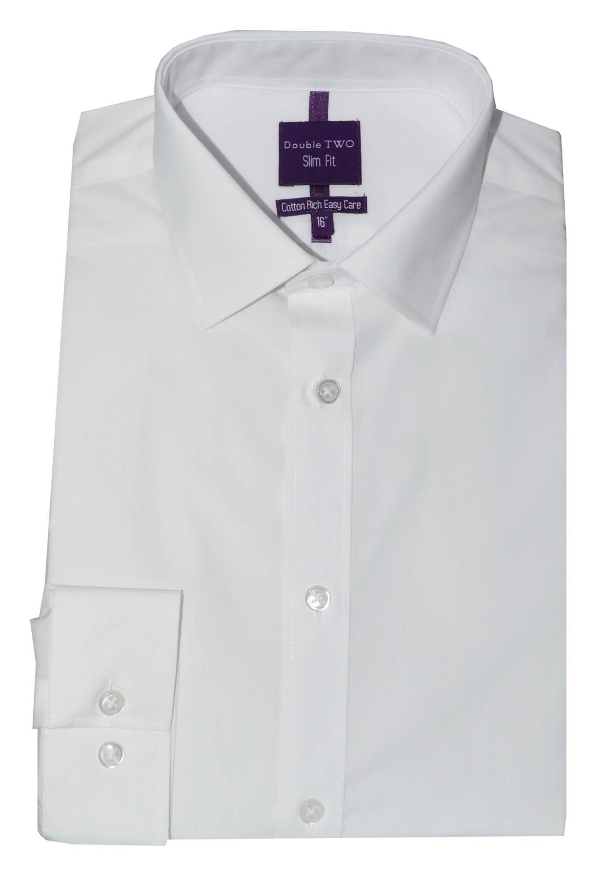 Cuello Camisa Formal Doble Dos Para Hombre Manga Larga Algodón Rico Talla 14.5 A 23 - Imagen 38 de 42