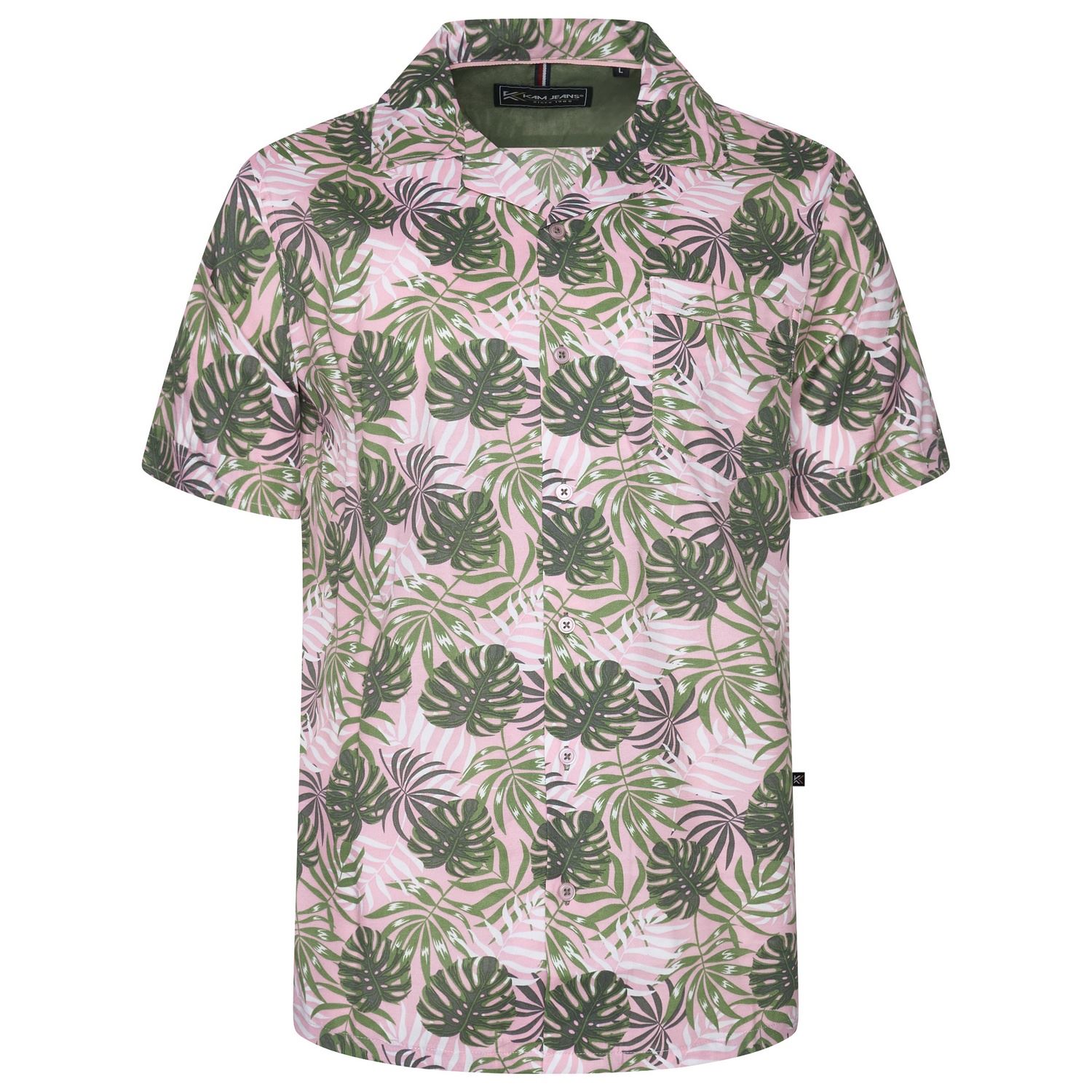 KAM Short Sleeve Leaf Hawaiin Shirt For Men in 2 Colours, 2XL-8XL