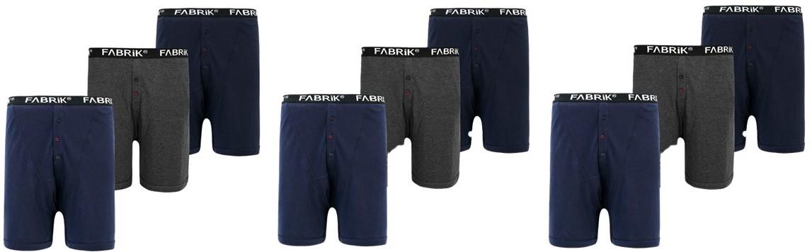 Fabrik Mens 9 Pairs Pack Jersey Boxer Shorts (2418 Black/Charcoal/Navy 2XL-8XL - Picture 15 of 19