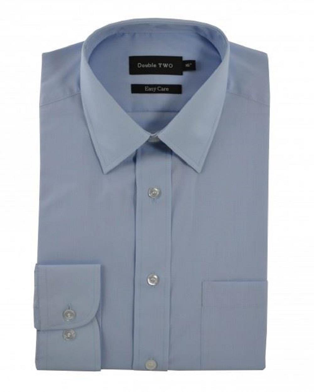 Camisa de manga larga Double Two para hombre calce clásico mezcla de algodón (3300) talla 15-23 - Imagen 42 de 74