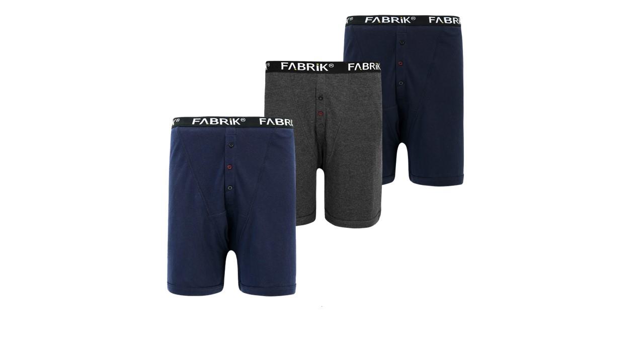 Fabrik 3 Pairs Pack Jersey Boxer Shorts (2418) Black/Charcoal/Navy, 2XL-8XL - Picture 50 of 56
