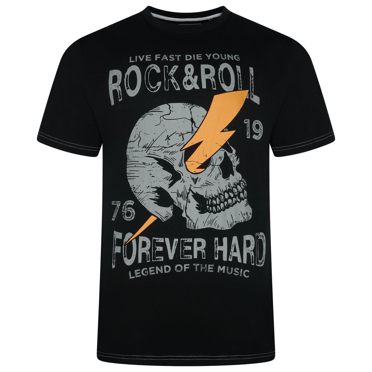 KAM Rock N Roll Skull Printed Tee For Men in 3 Colours, 2XL-8XL
