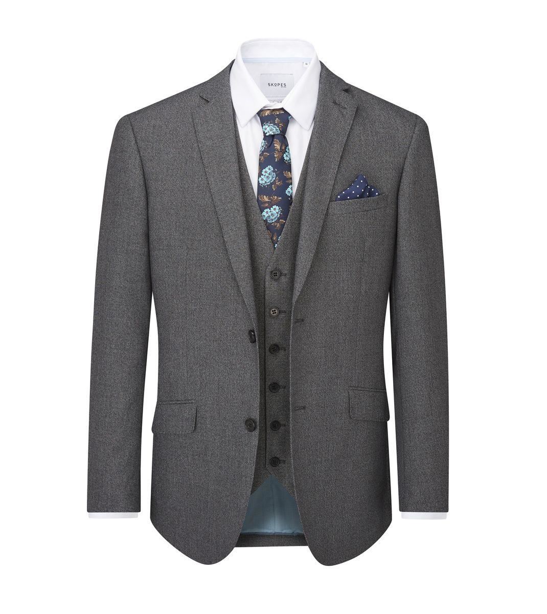 Skopes Men’s Harcourt Tailored Fit Jacket in Grey 34 to 62 Short to Long