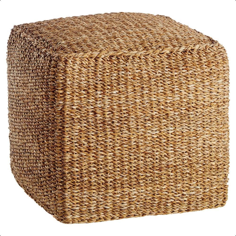 Jute Footstool Pouffe Lightweight Living Room Home Decor Foot Stool Round Square - Picture 13 of 13