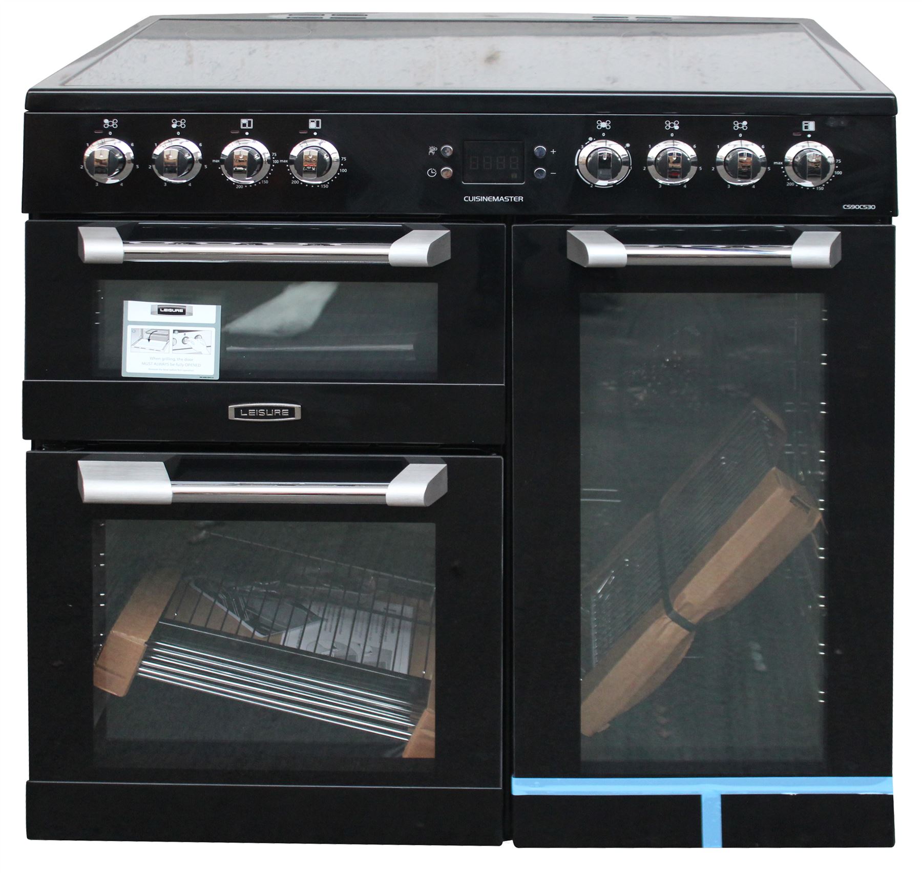 Leisure 90cm Electric Range Cooker Ceramic Hob CS90C530K 3 Ovens Black