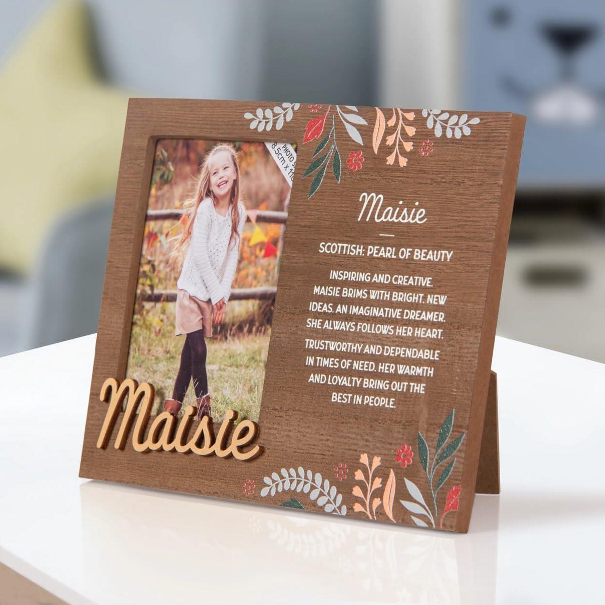 Wooden Picture Frame Personalised Kids Unique Gift Rustic Poems Girls Names A-Z - Picture 68 of 97
