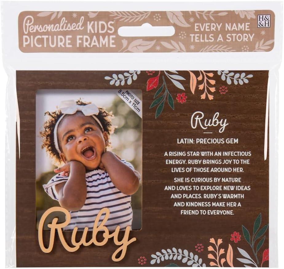 Wooden Picture Frame Personalised Kids Unique Gift Rustic Poems Girls Names A-Z - Picture 88 of 97