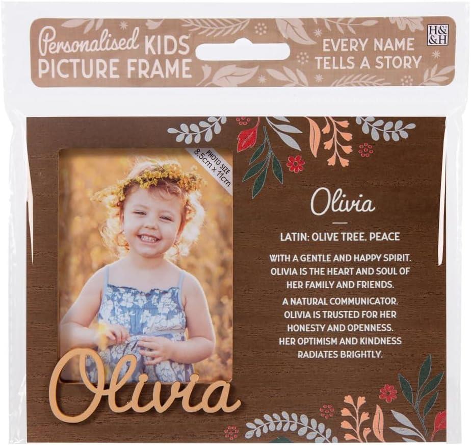 Wooden Picture Frame Personalised Kids Unique Gift Rustic Poems Girls Names A-Z - Picture 81 of 97