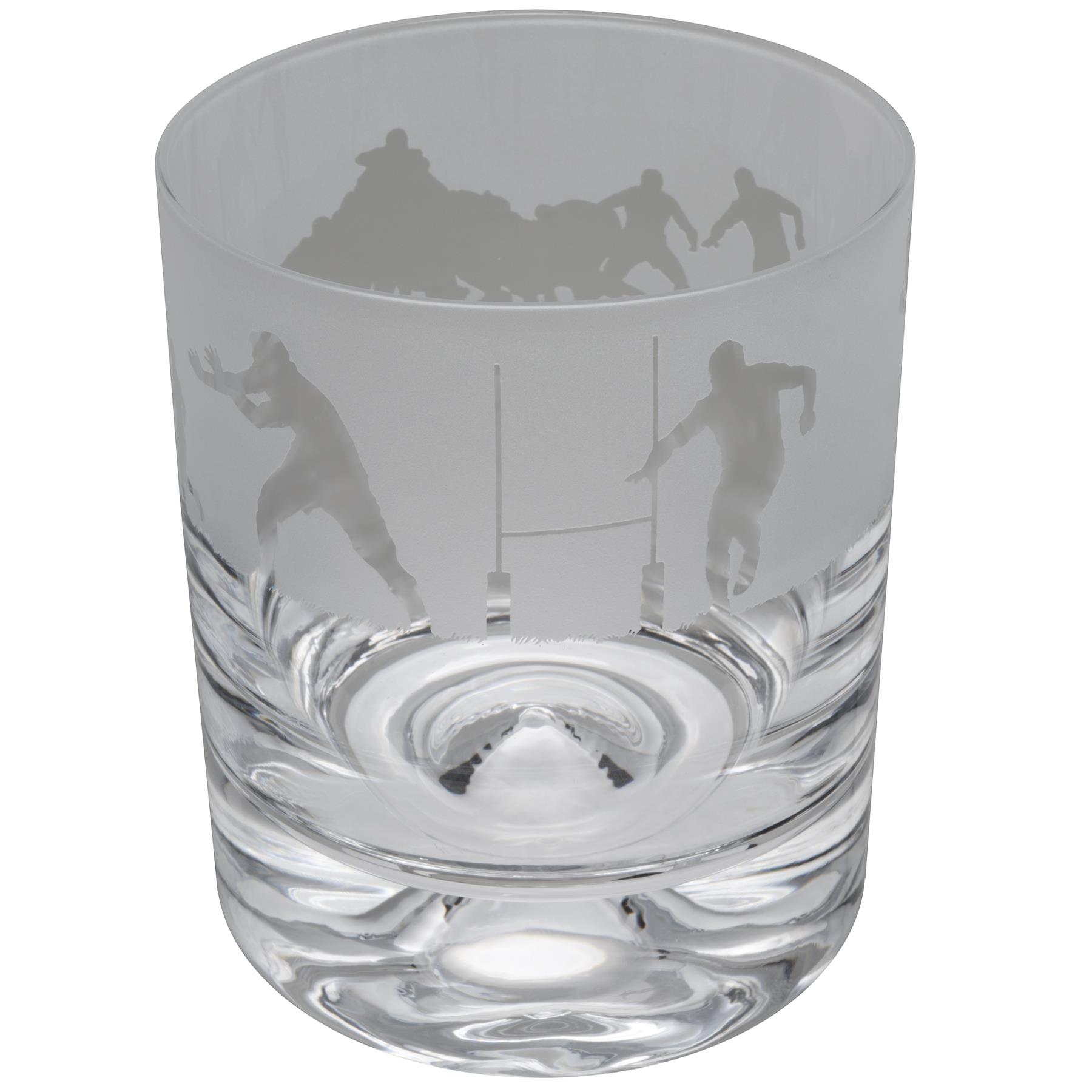 Animo Rugby Scene Whiskey Glass Sport Engraved Tumbler Whisky Glasses