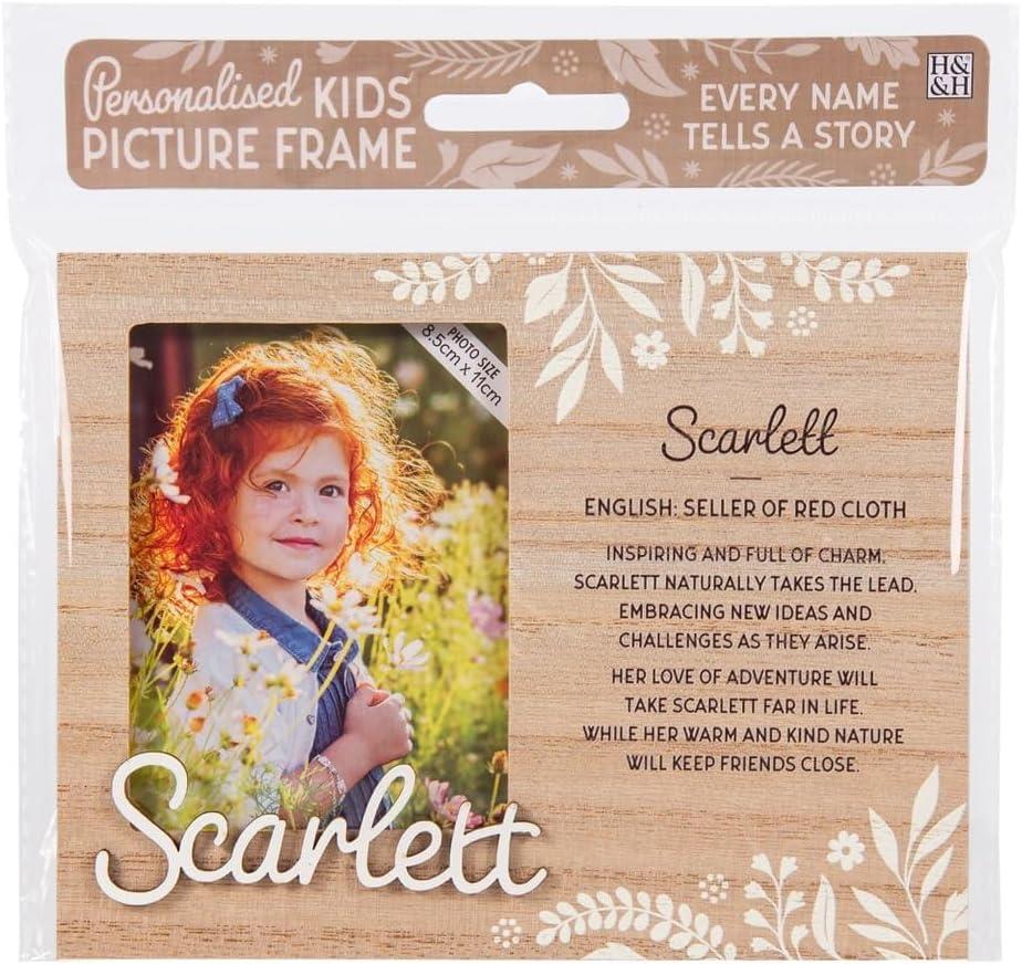Wooden Picture Frame Personalised Kids Unique Gift Rustic Poems Girls Names A-Z - Picture 90 of 97