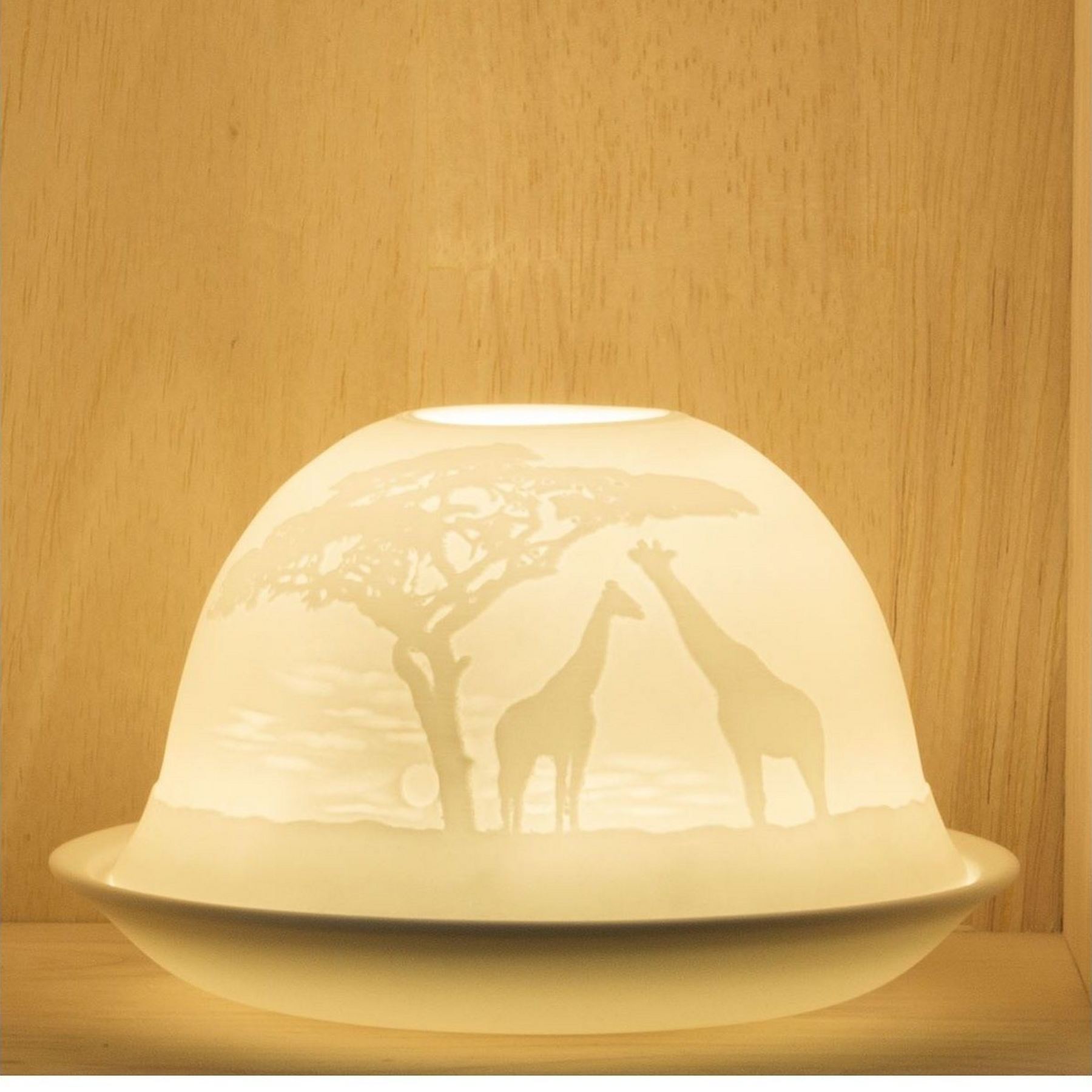 Nordic Lights Candle Shade & Tray Giraffe Design Tea Light Holder Decor Gift eBay