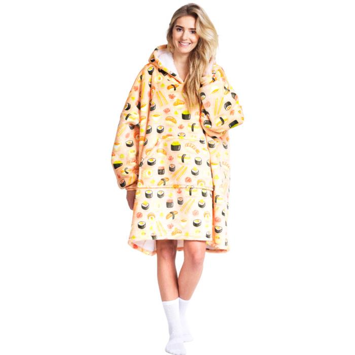 Sudadera con capucha de gran tamaño para adultos Cuddle manta con capucha talla única XL felpa usable tiro - Imagen 7 de 8