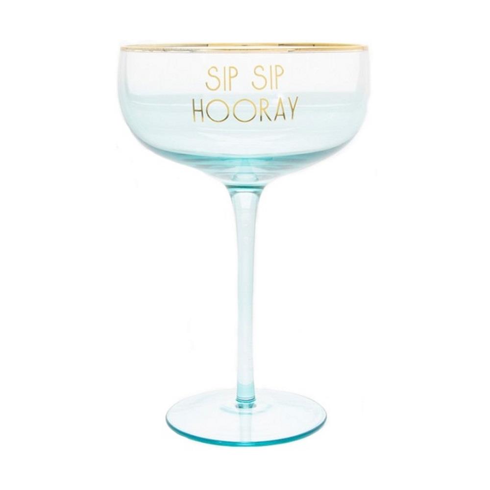 Let's Party Coupe Gin Glass Coloured Slogan Cocktail Glassware Womens Gift Box - Picture 4 of 4