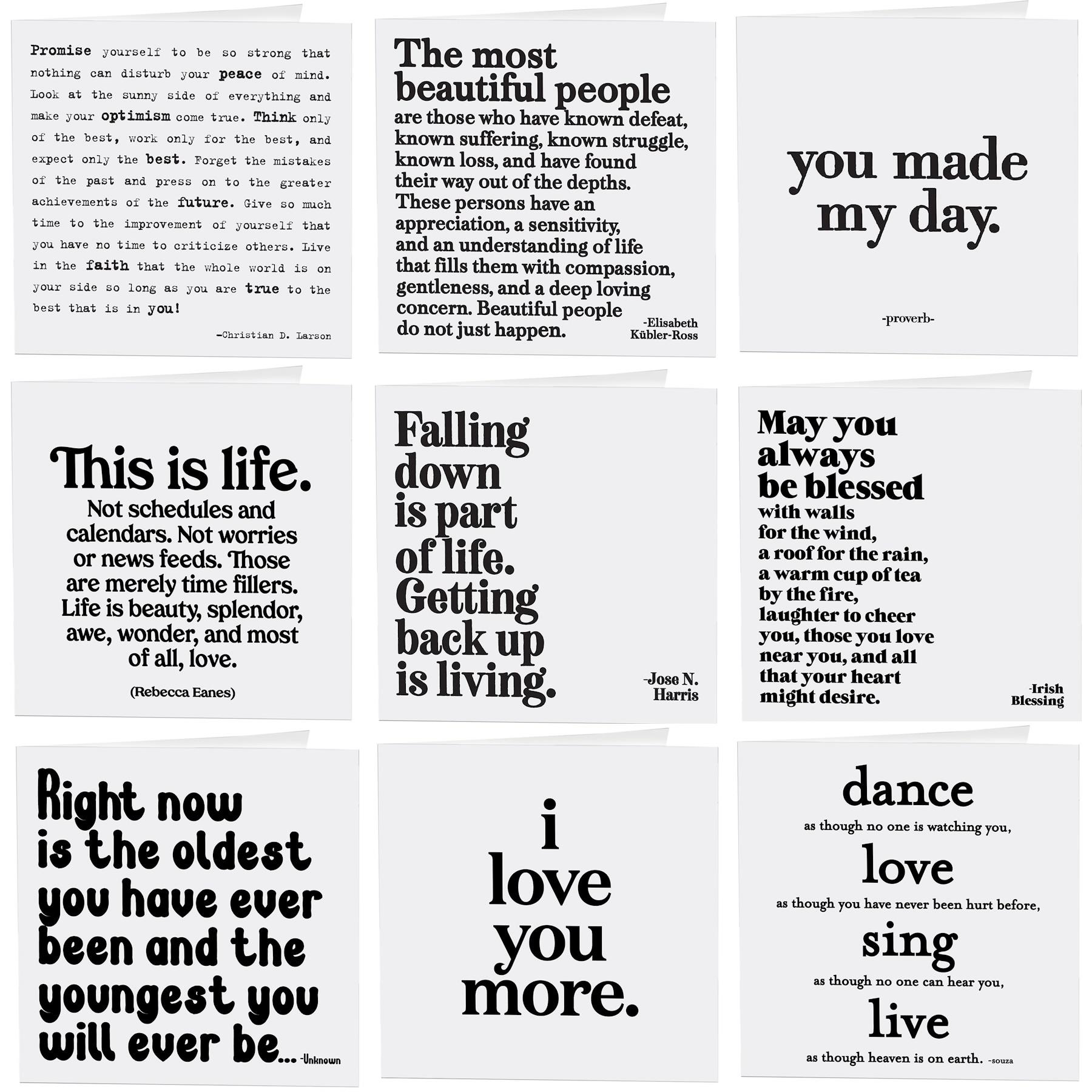 Quote Greeting Cards Multipack Just To Say Sentiment Positive Motivational