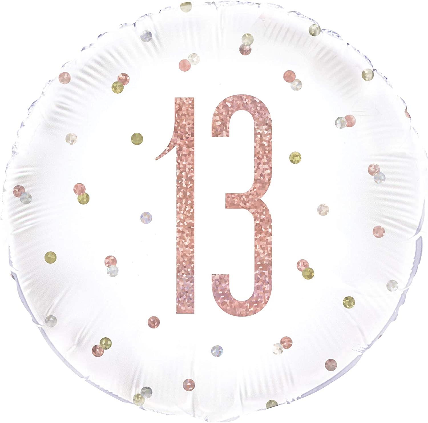 Unique Party Decorations Metallic Glitter 13th Birthday 18"" Helium Foil Balloon