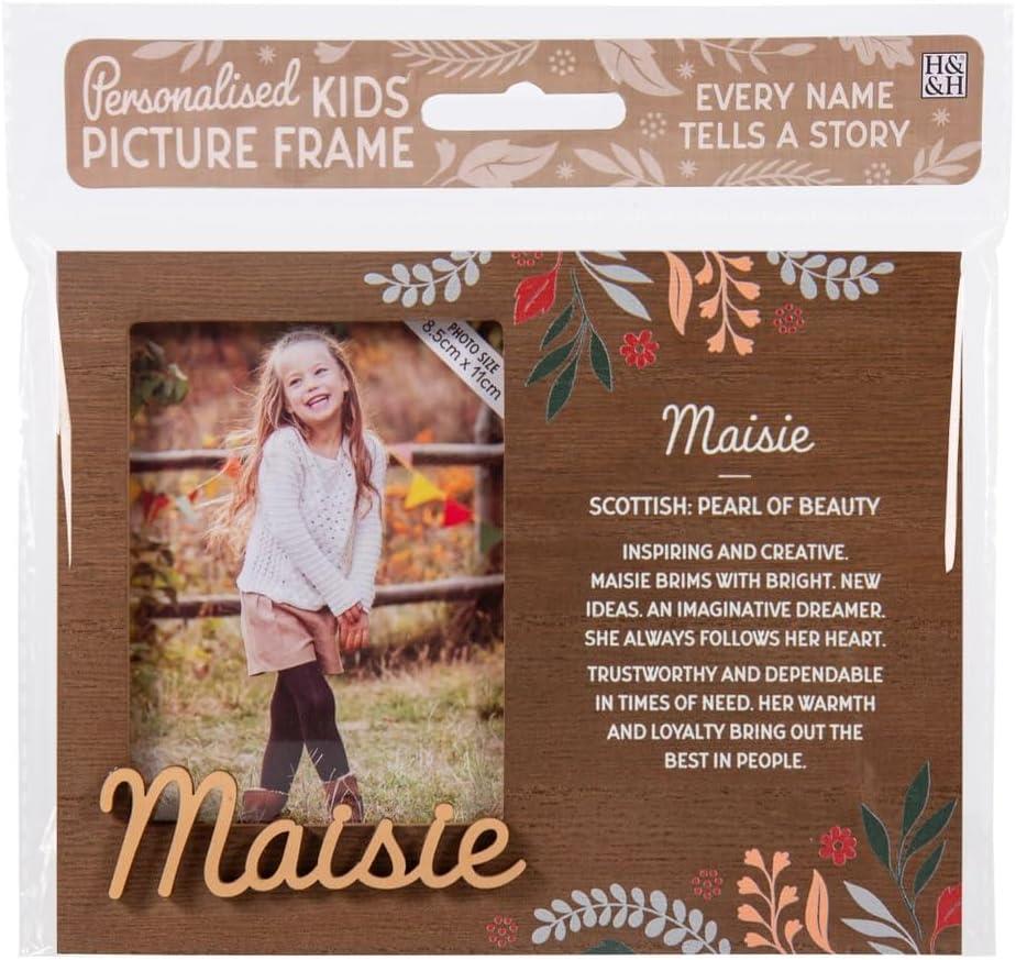 Wooden Picture Frame Personalised Kids Unique Gift Rustic Poems Girls Names A-Z - Picture 67 of 97