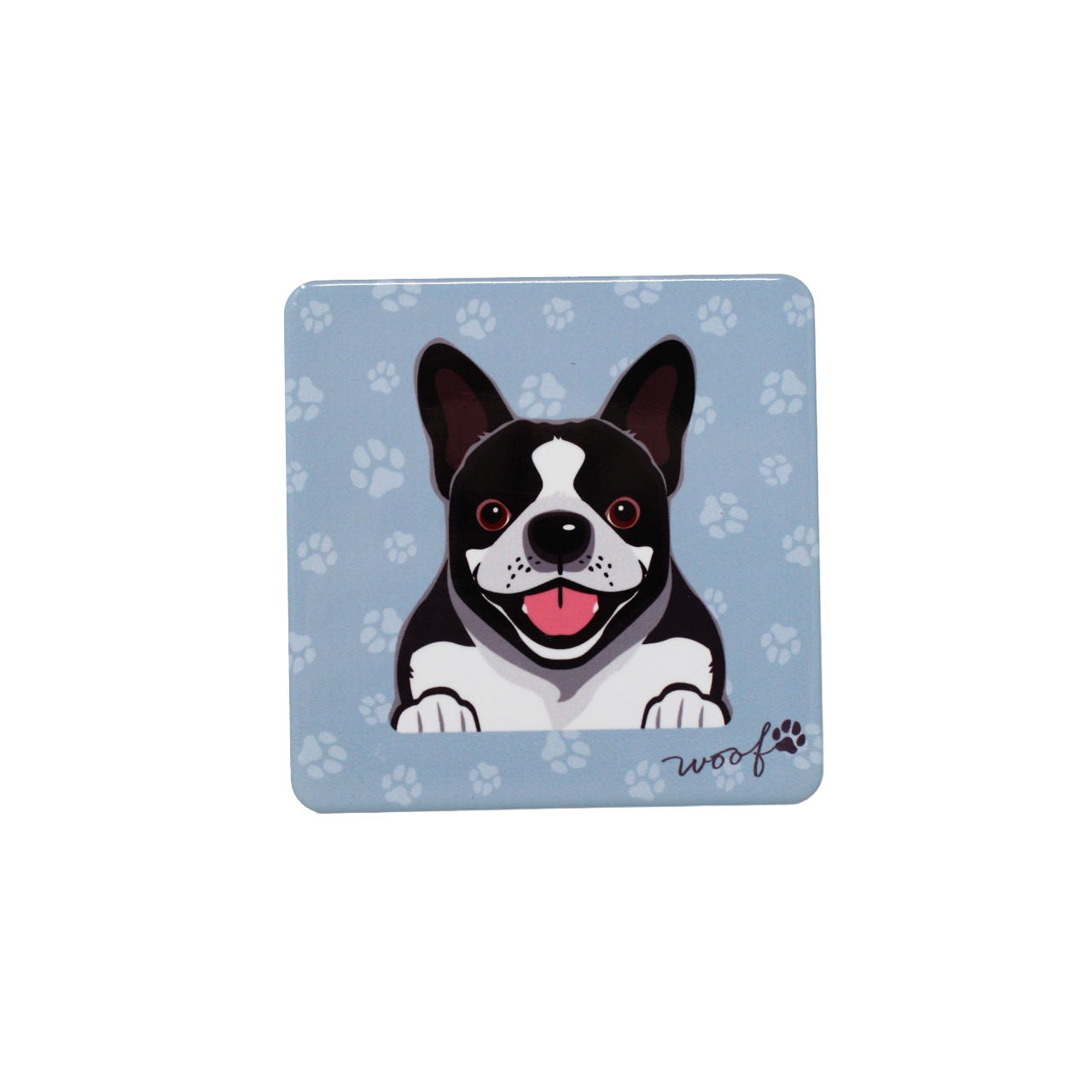 Pug Ceramic Coaster Tile Fawn
