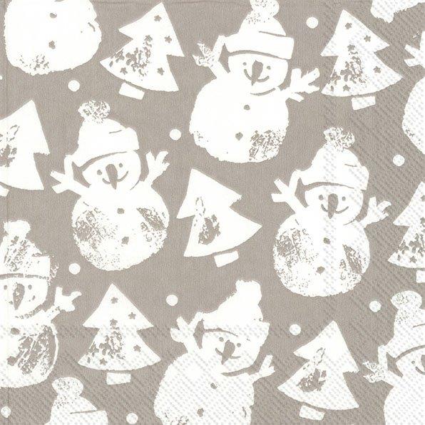 Christmas Themed Santa Snowflake Stamp Paper Napkins Festive Party Serviettes