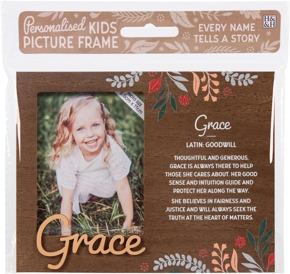 Wooden Picture Frame Personalised Kids Unique Gift Rustic Poems Girls Names A-Z - Picture 45 of 97