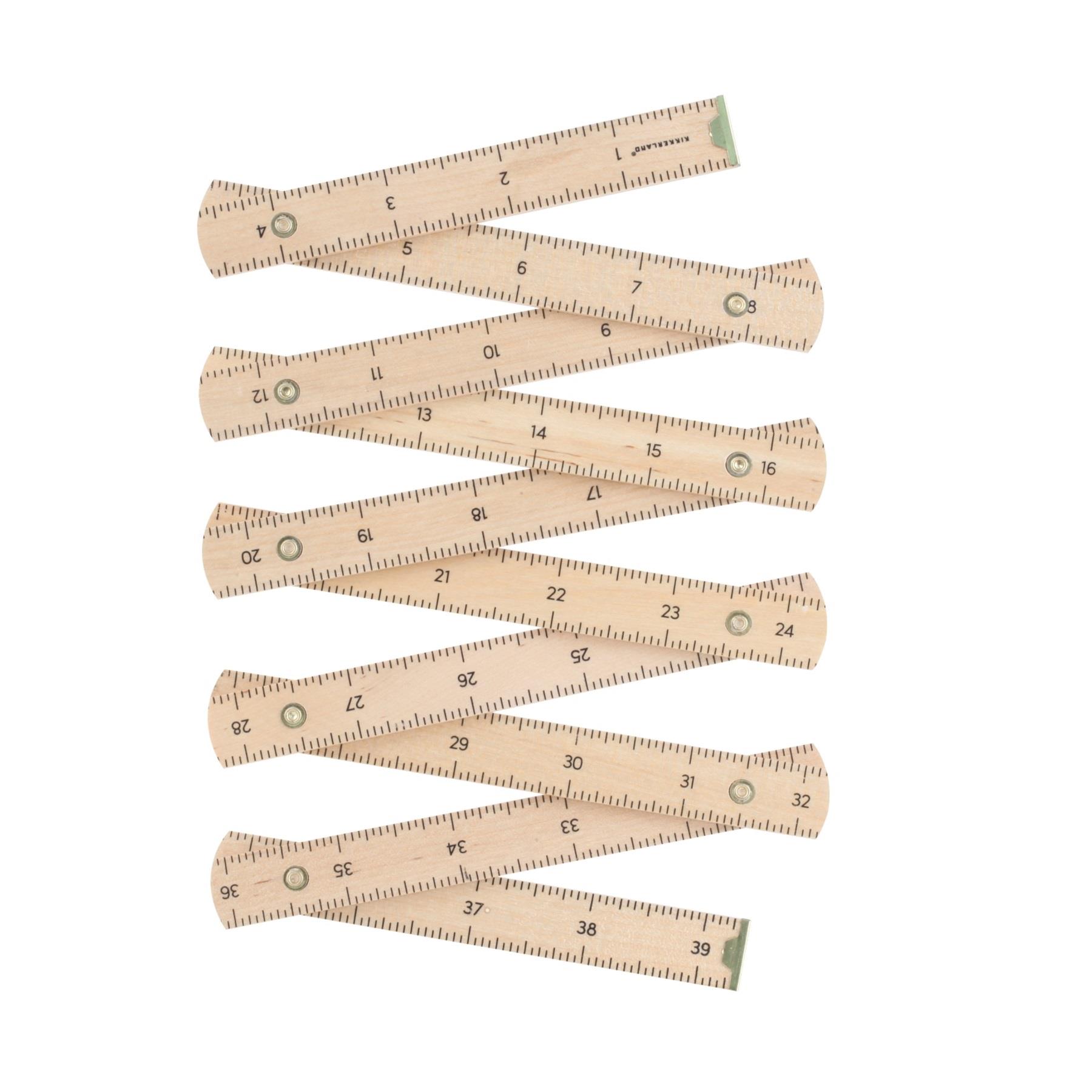 Kikkerland 1m Wooden Folding Ruler Vintage Measurement Portable