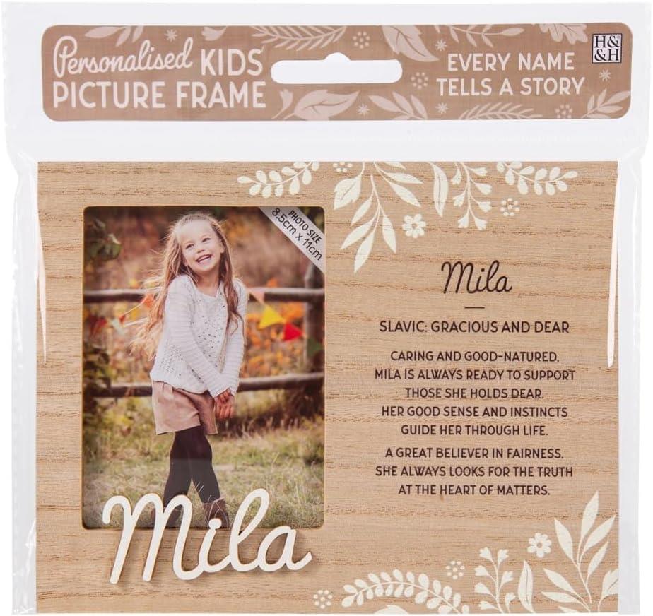 Wooden Picture Frame Personalised Kids Unique Gift Rustic Poems Girls Names A-Z - Picture 75 of 97