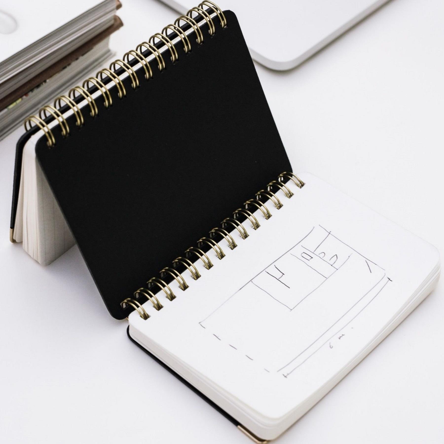 Kikkerland Writersblok Set of 2 Mini Double Sided Spiral Notebook Paper