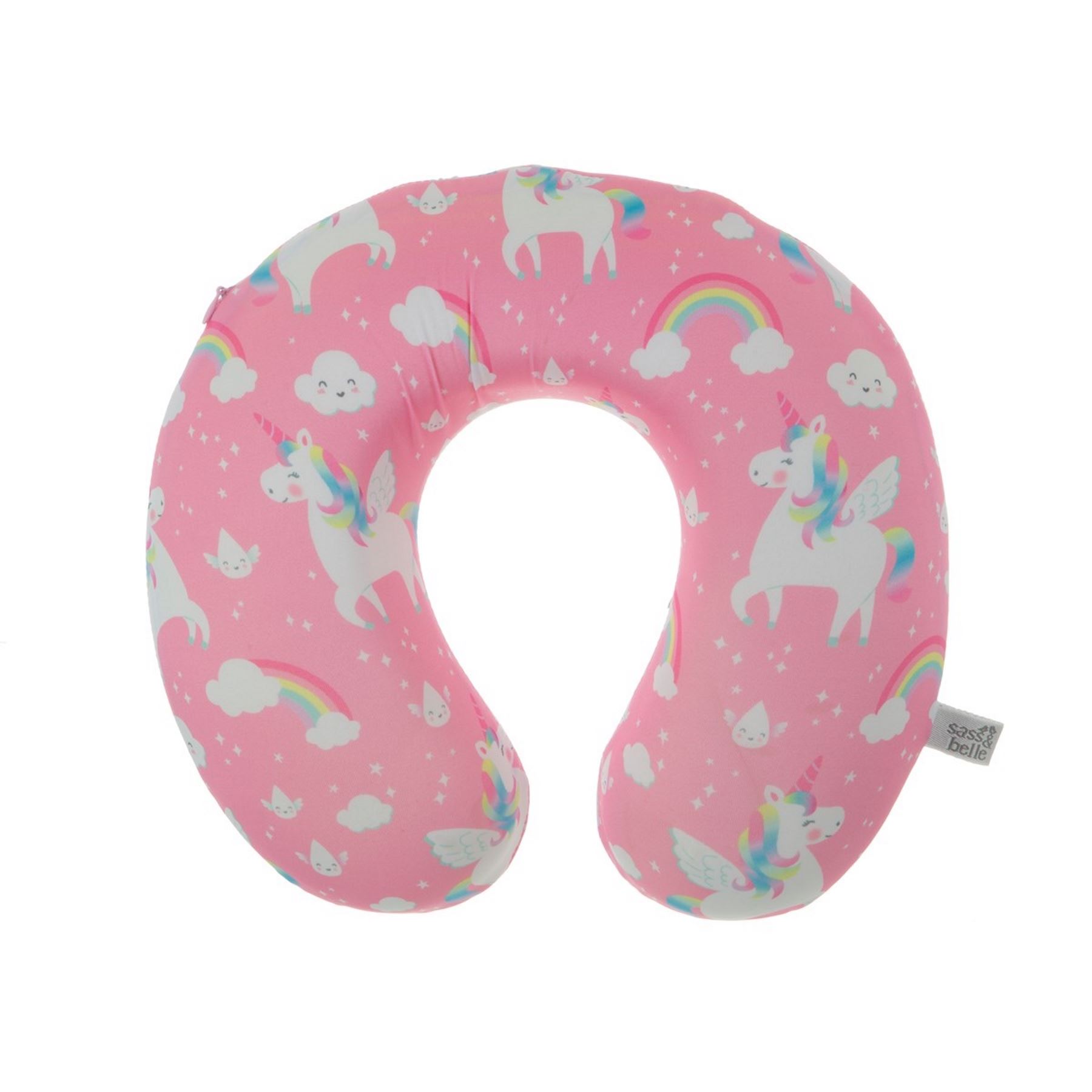 Rainbow Unicorn Pink Neck Pillow U Shaped Travel Neck Support Head Rest