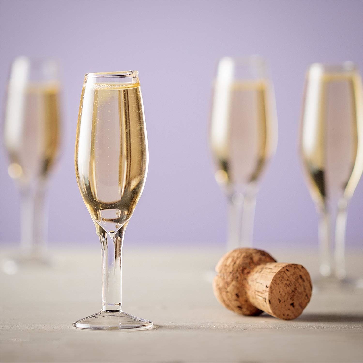 Mini Prosecco Shot Glass Set Of 4 x 25ml Small Drink Flute Novelty