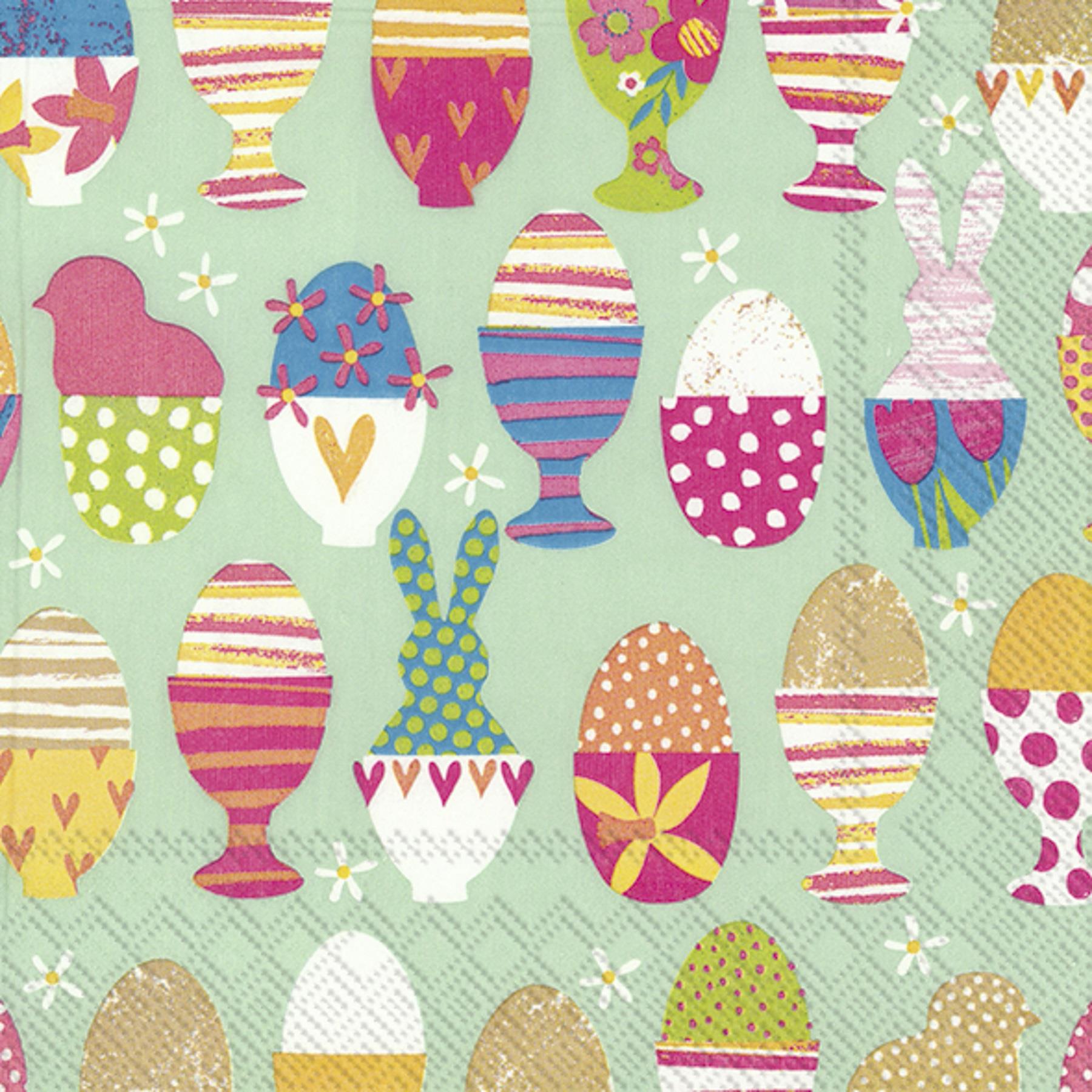 IHR Funny Eggs Light Green Easter Paper Napkins Lunch Cocktail 3-ply Serviettes