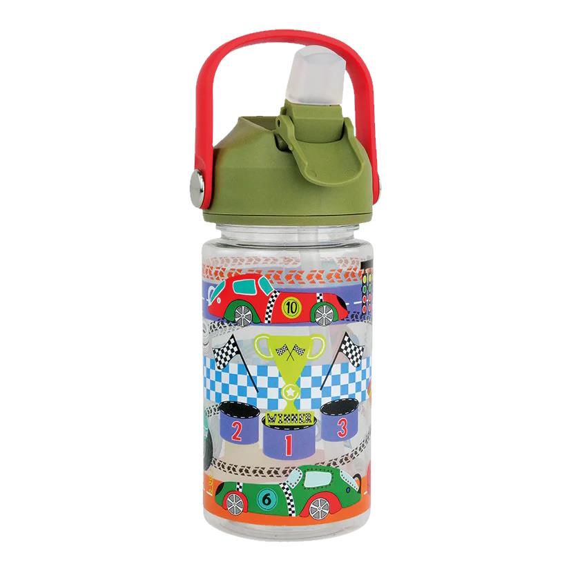 Kinder Trinkflasche Strohhalm 450ml Tritan Jungen wiederverwendbar Mädchen Griff Zahnseide & Rock - Bild 6 von 32