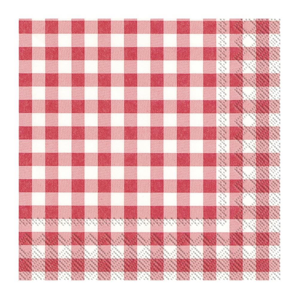 Taverna Gingham Paper Napkins 20-Pack Lunch BBQ Picnic Disposable Serviettes - Picture 2 of 2