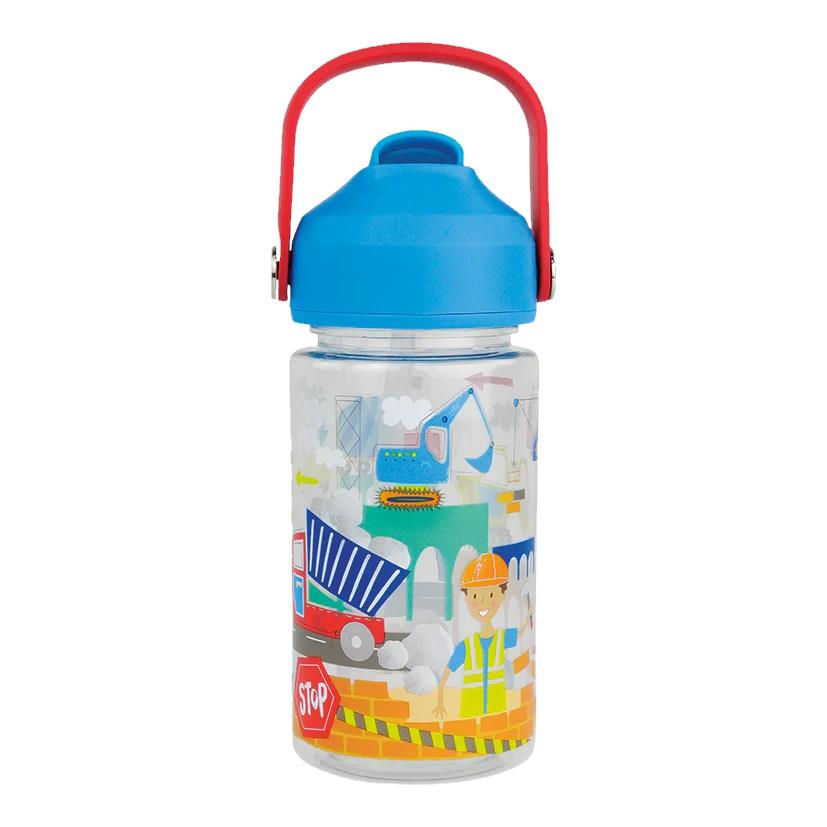 Kinder Trinkflasche Strohhalm 450ml Tritan Jungen wiederverwendbar Mädchen Griff Zahnseide & Rock - Bild 9 von 32