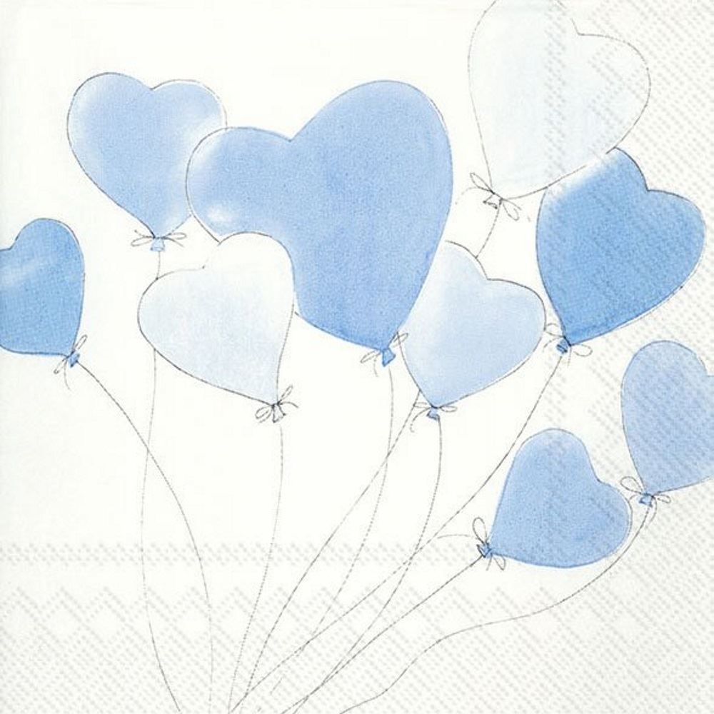 Love Is In The Air Heart Balloons Paper Napkins Lunch Valentines Day Serviettes