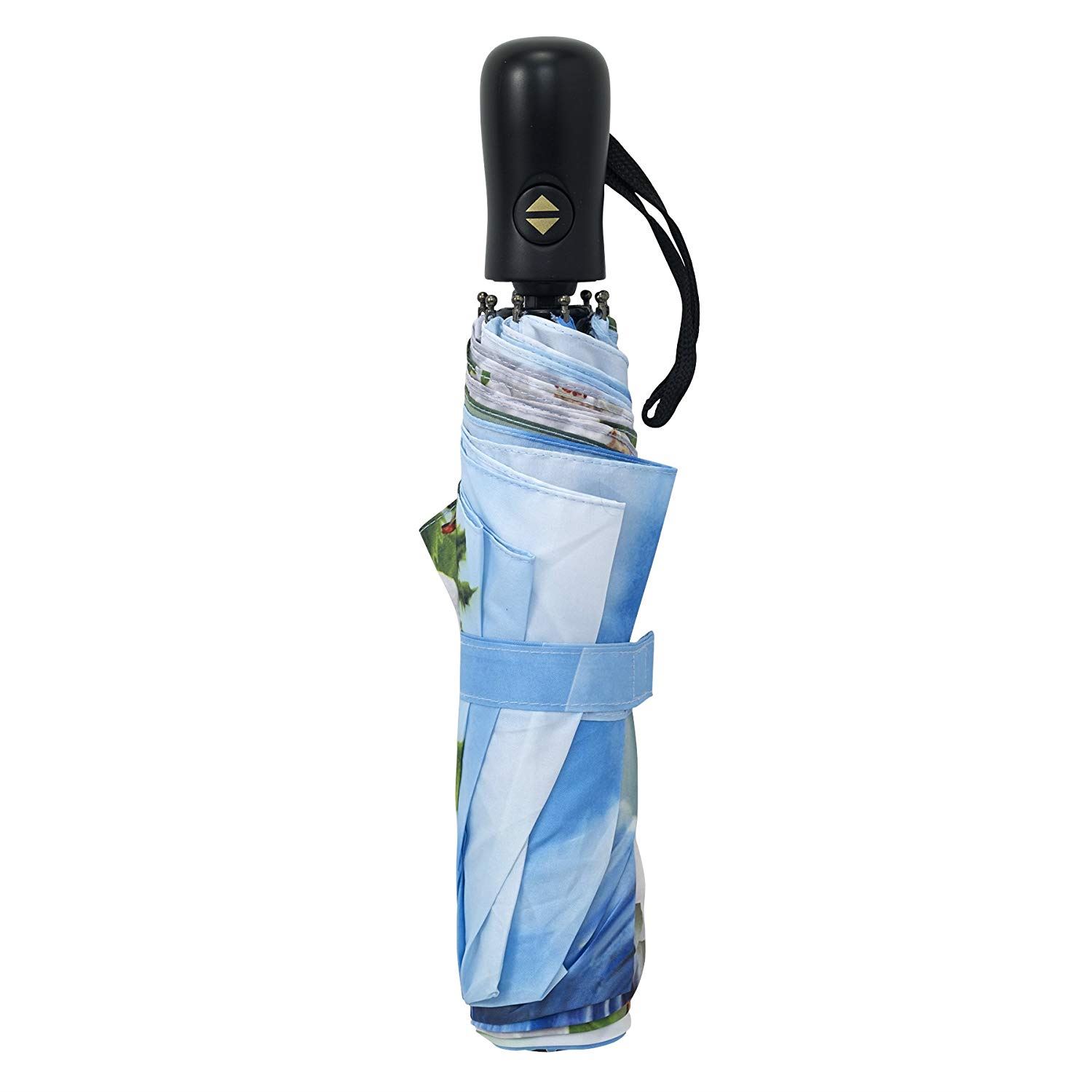 Galleria Blue Birds Compact Automatic Open Close Nature Folding Umbrella Gift.