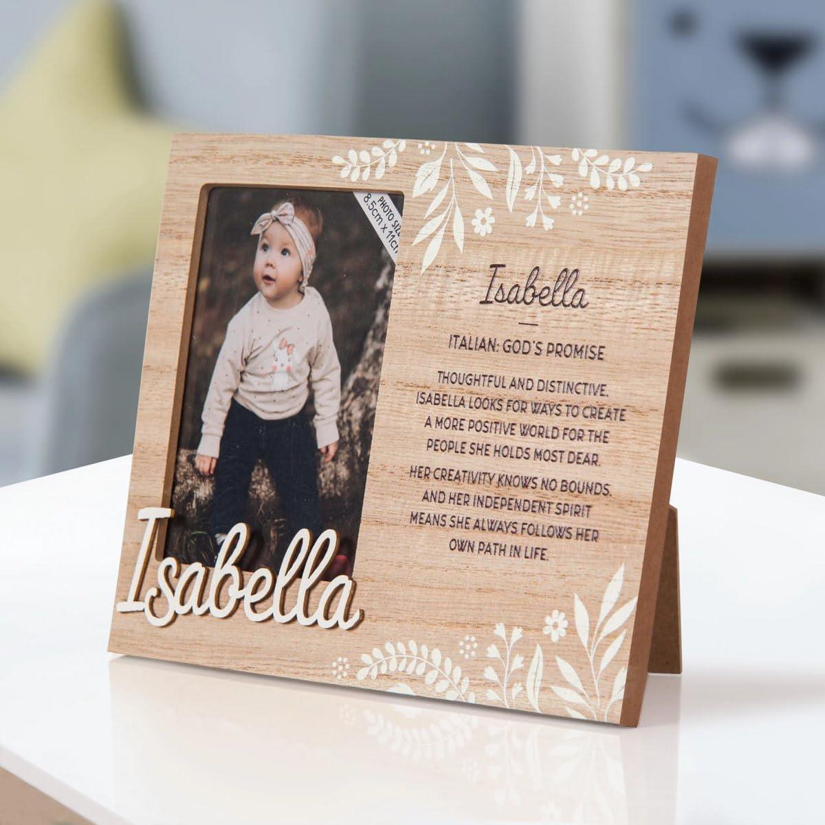 Wooden Picture Frame Personalised Kids Unique Gift Rustic Poems Girls Names A-Z - Picture 52 of 97