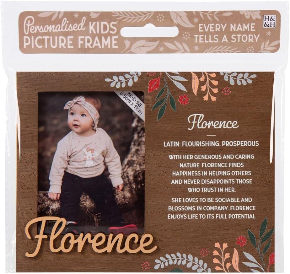 Wooden Picture Frame Personalised Kids Unique Gift Rustic Poems Girls Names A-Z - Picture 41 of 97