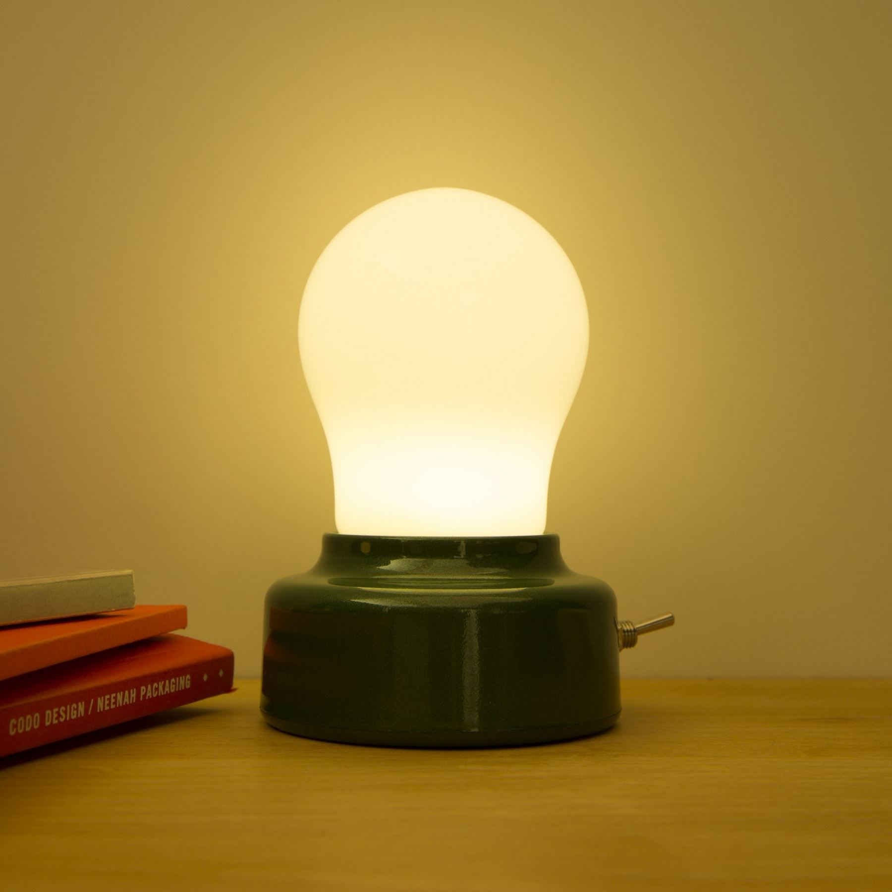 Kikkerland Bulb Light Battery Operated 10cm Novelty Small Night Lamp