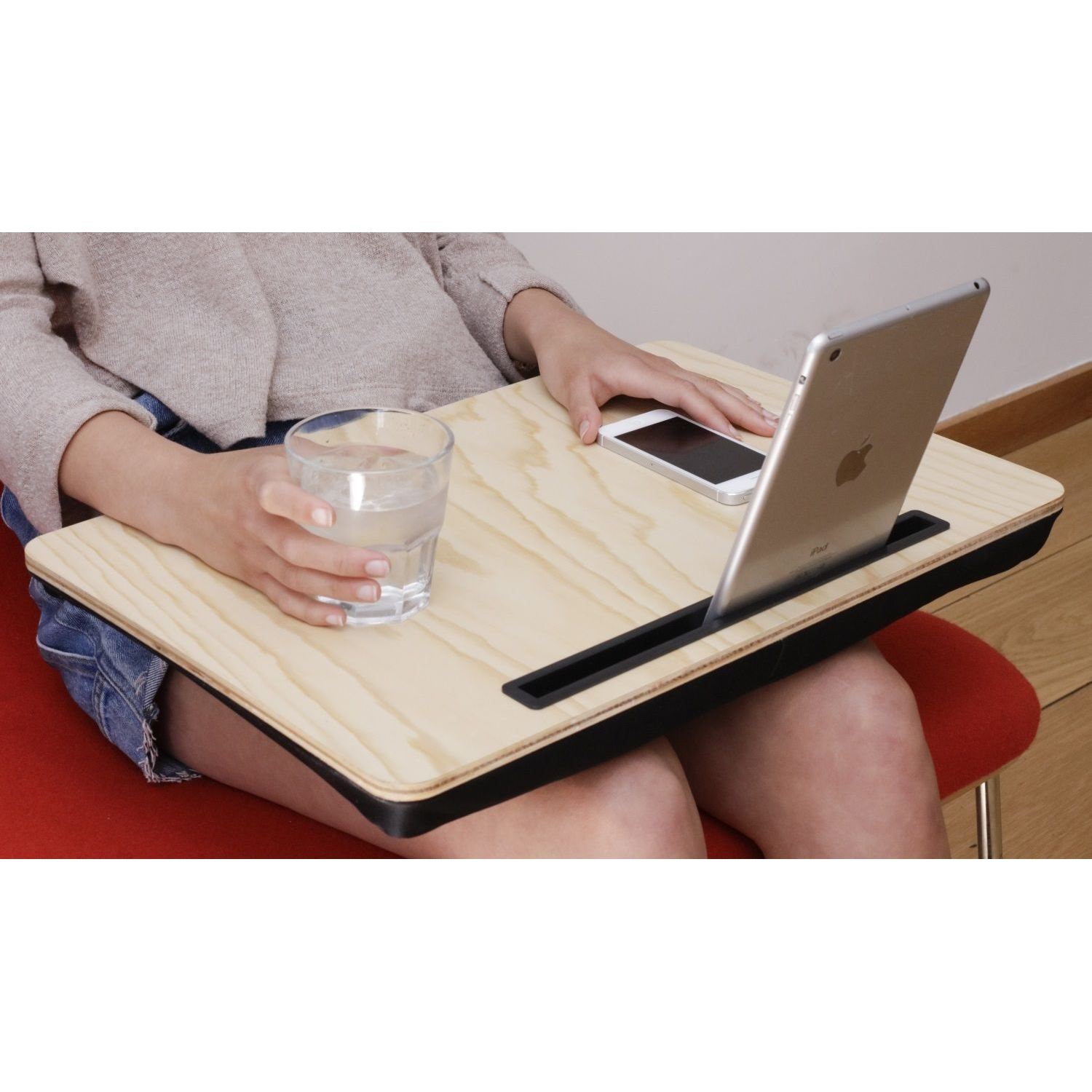 Kikkerland Large iBed Wood Lap Desk Tablet iPad Bed Desk Office Holder Tray eBay