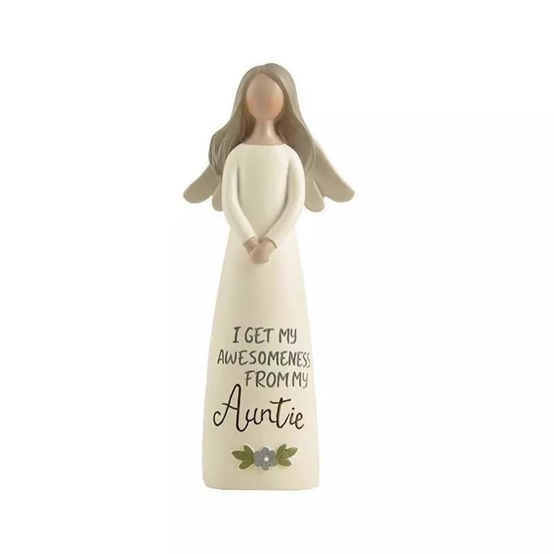 Angel Figurine Ornament Gift Home Decor Sculpture Feather Grace Awesome Auntie