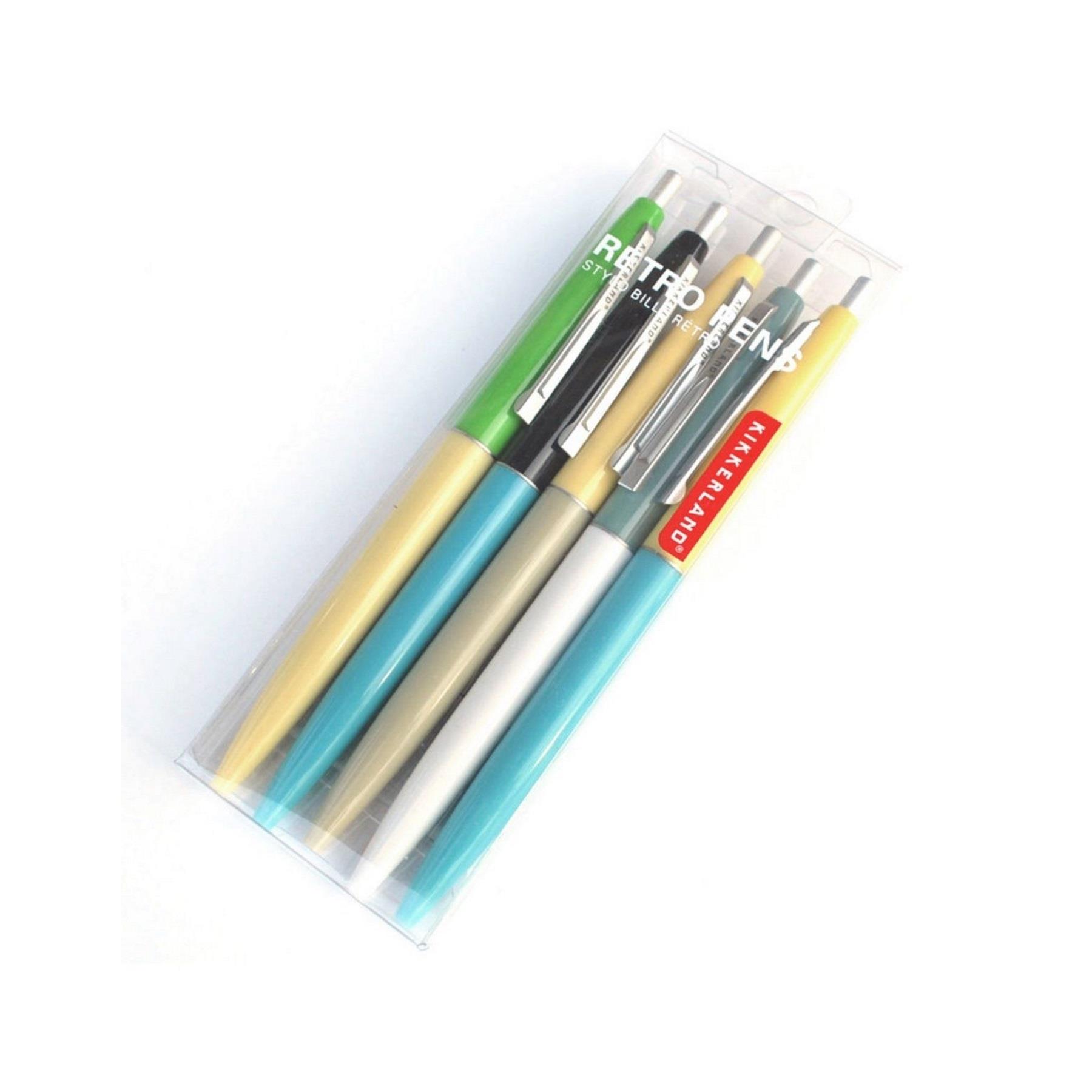 Kikkerland Set Of 5 Vintage Retro Style Black Ink