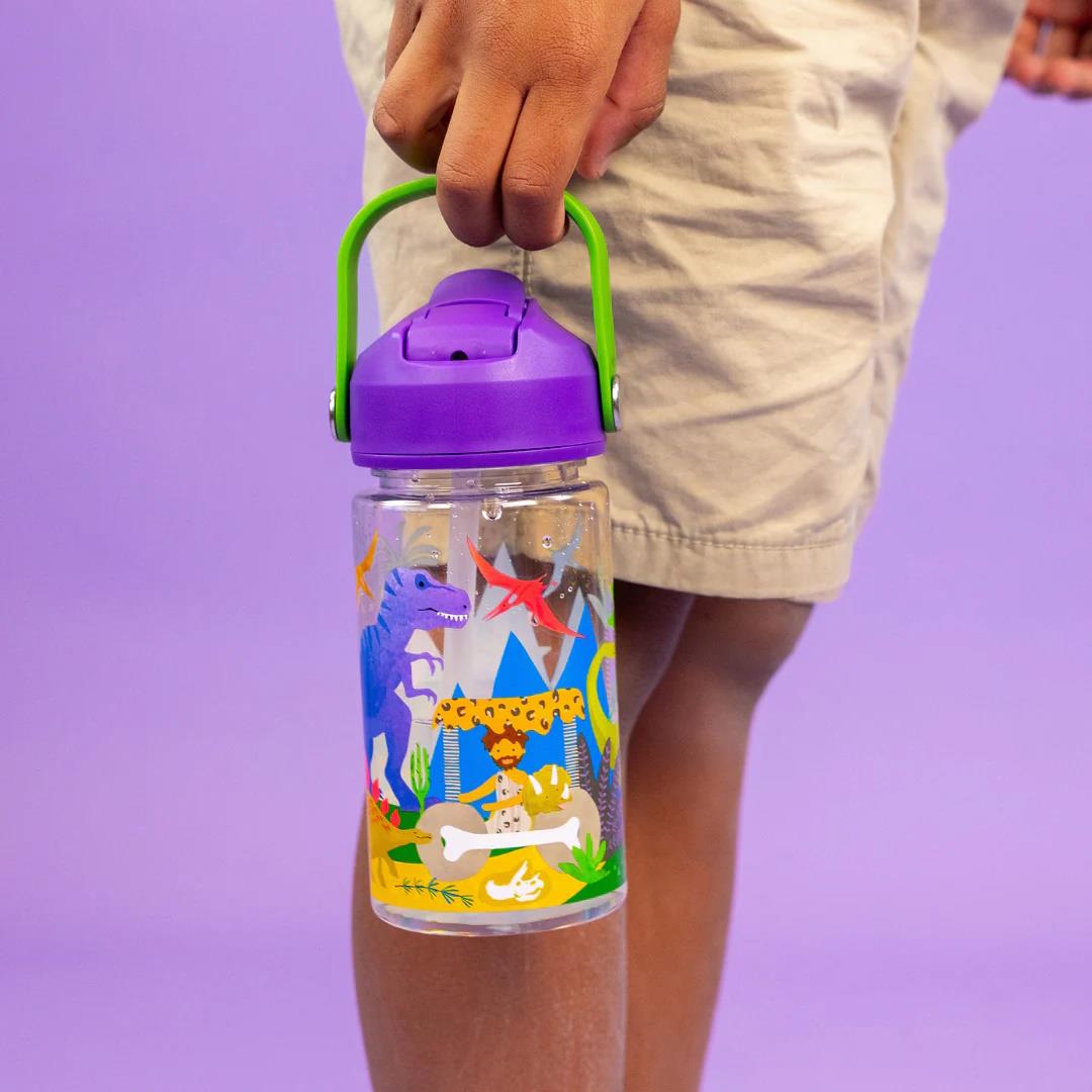 Kinder Trinkflasche Strohhalm 450ml Tritan Jungen wiederverwendbar Mädchen Griff Zahnseide & Rock - Bild 13 von 32