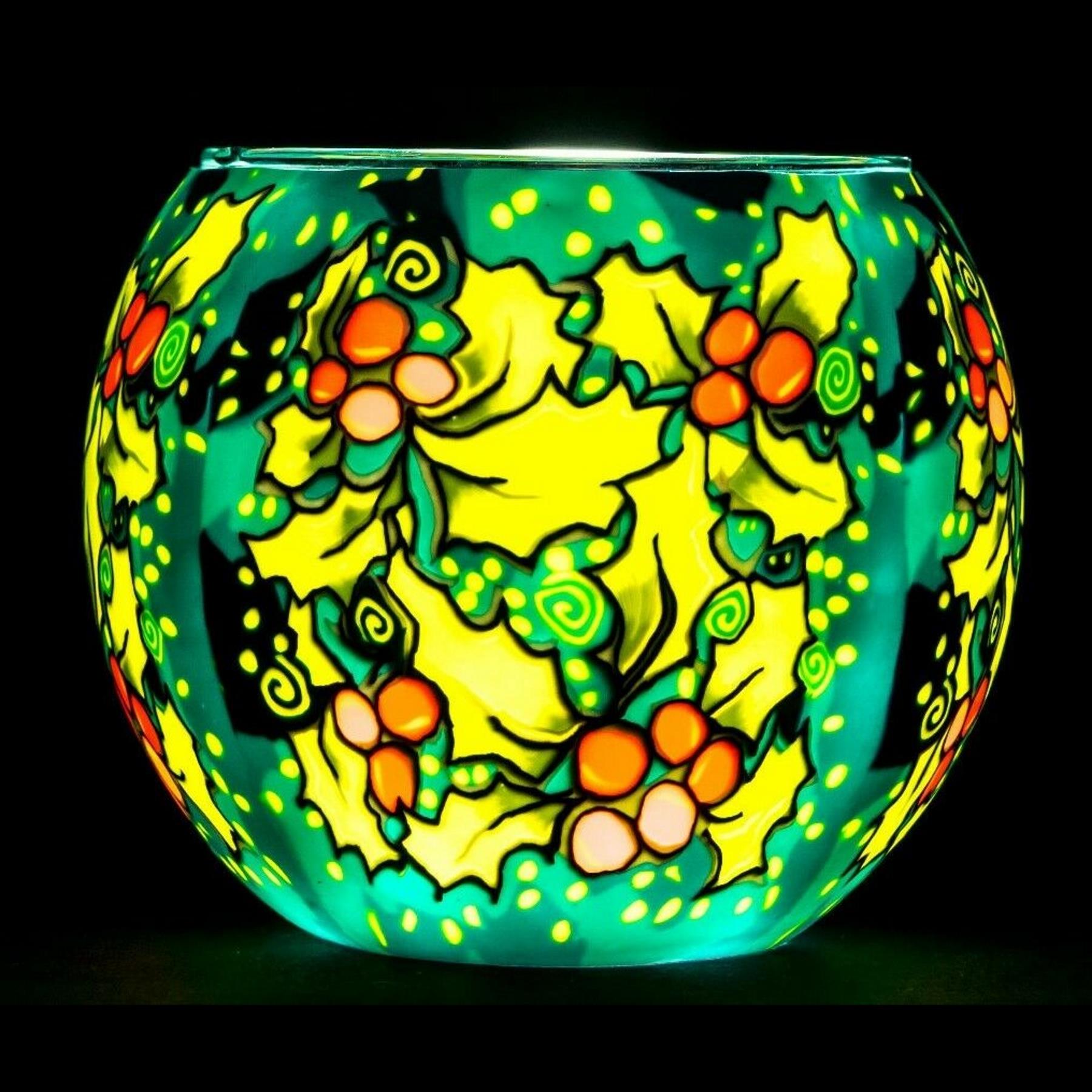 Milford Glas Teelicht Kerzenhalter Weihnachten Weihnachtsmann Nachtlichter Ornament - Bild 10 von 17