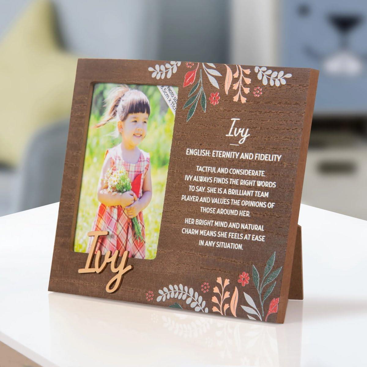 Wooden Picture Frame Personalised Kids Unique Gift Rustic Poems Girls Names A-Z - Picture 58 of 97