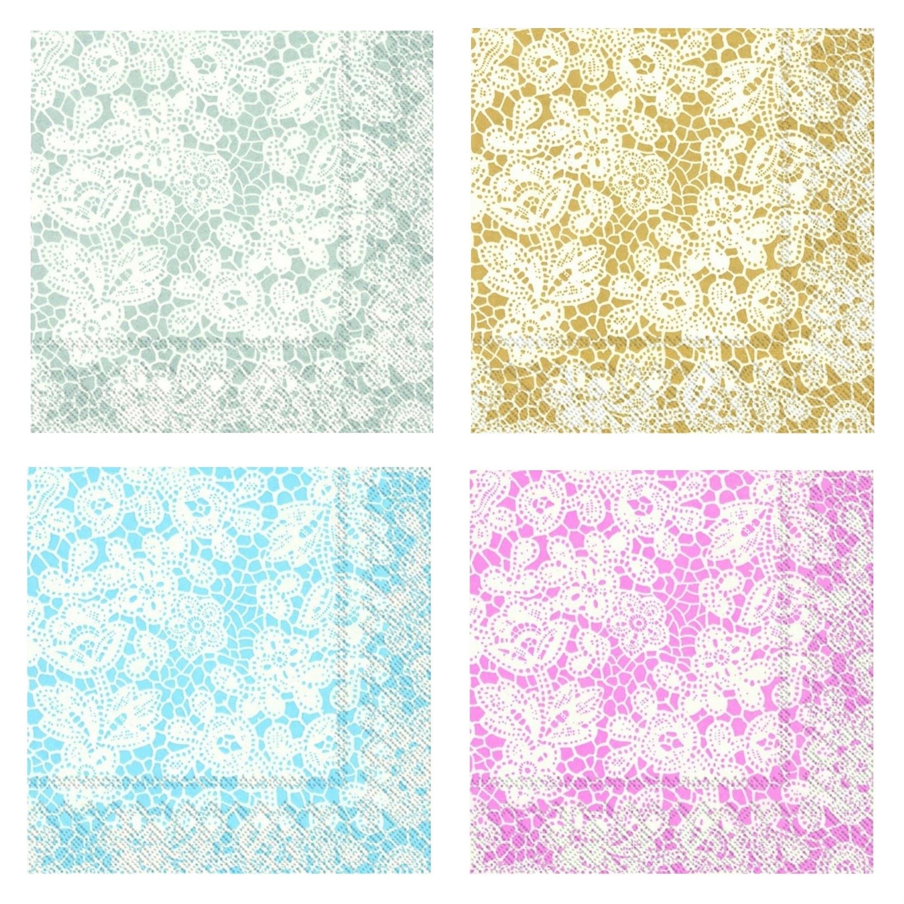 Pretty Lace Paper Napkins Summer BBQ Dinner Party 3 Ply Disposable