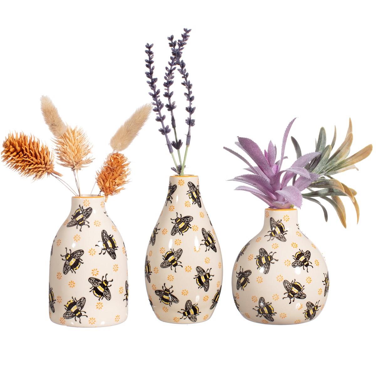 Sass & Belle Busy Bees Home Decor Bud Vases Set Of 3 Flower Plant Pots  Display | eBay