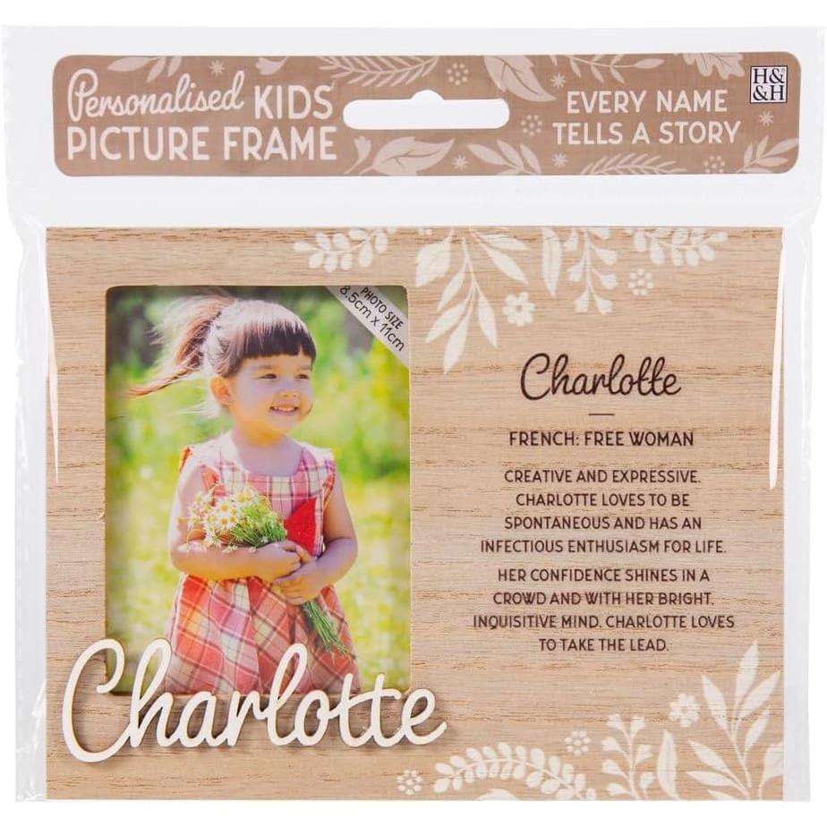 Wooden Picture Frame Personalised Kids Unique Gift Rustic Poems Girls Names A-Z - Picture 14 of 97