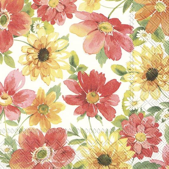 IHR Lunch Cocktail Napkins Josephine Floral 3ply Disposable Party BBQ Serviette